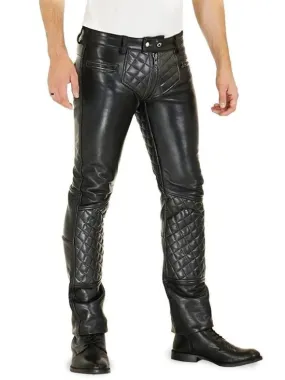 Men's Leather Quilted Pant