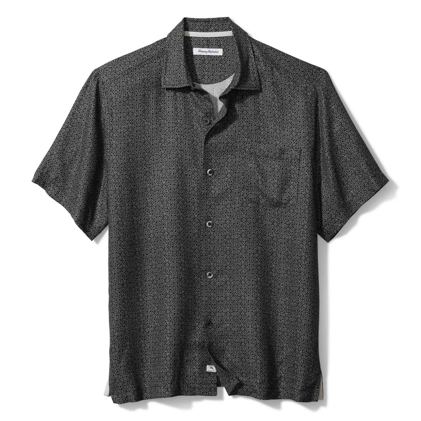 Men's Tommy Bahama | Traveling Geo Camp Shirt | Matte Black