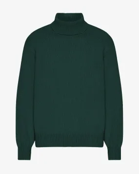 Merino Wool Turtleneck - Emerald Green