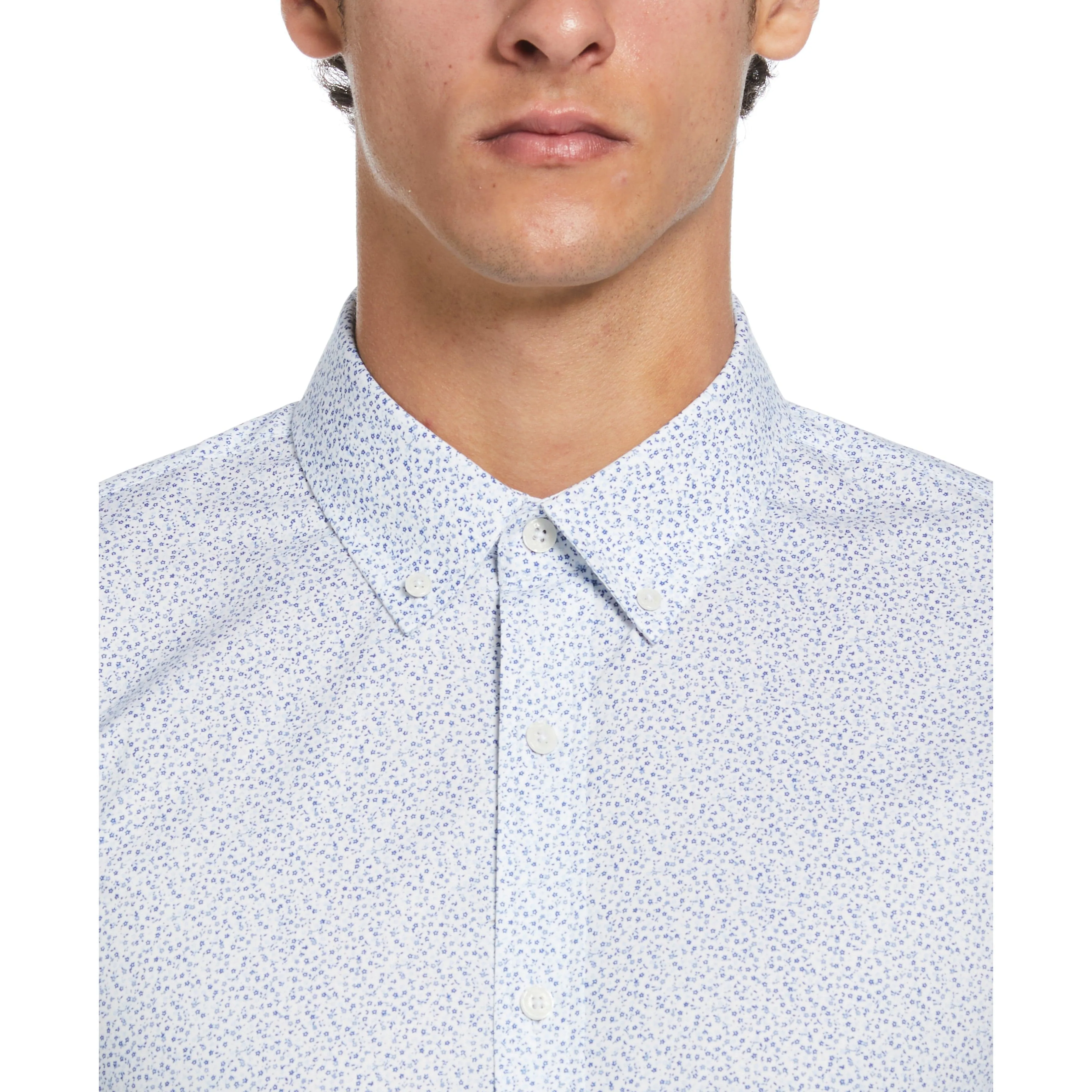 Micro Floral Print Dress Shirt