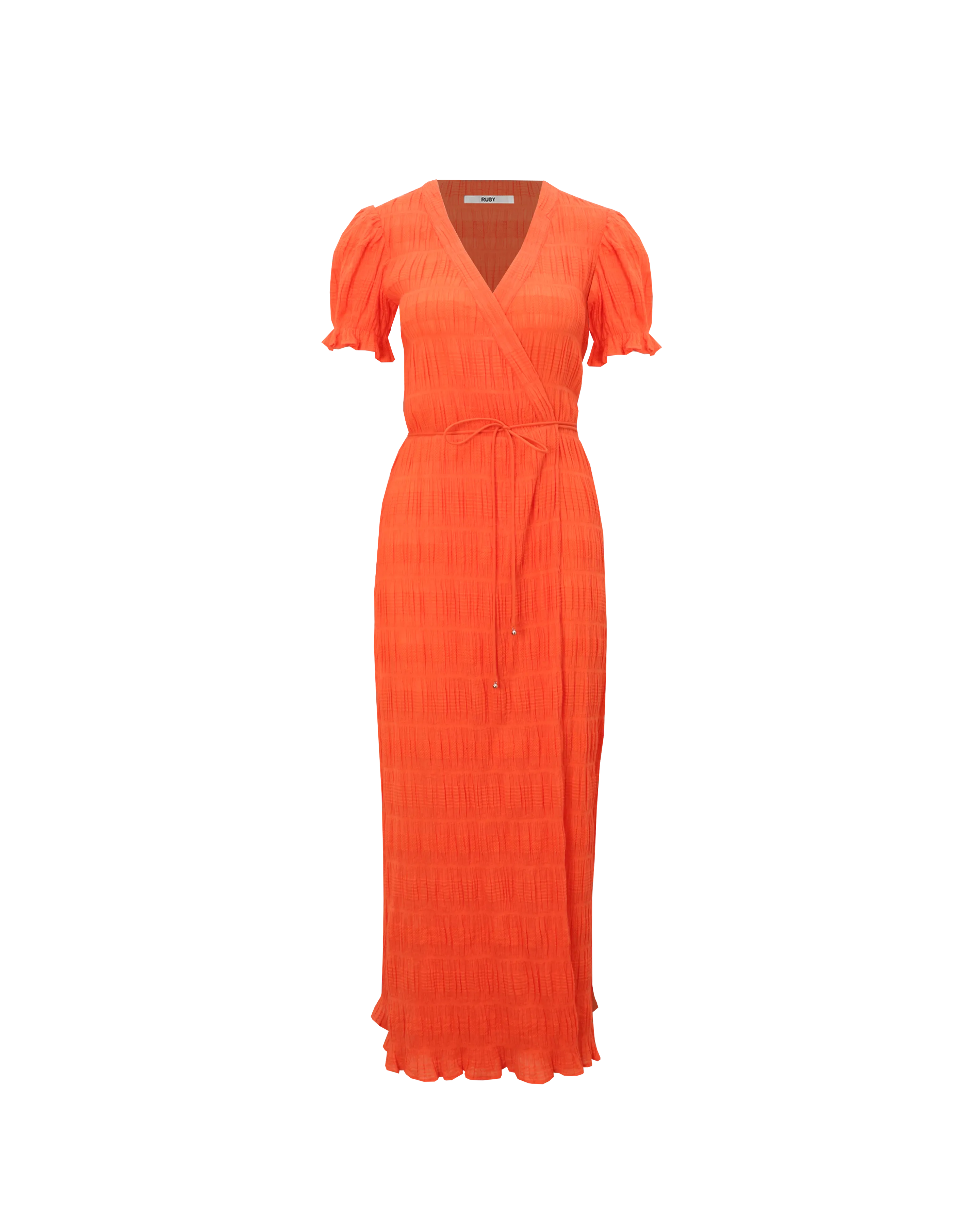 MIRELLA SHORT SLEEVE WRAP DRESS APEROL