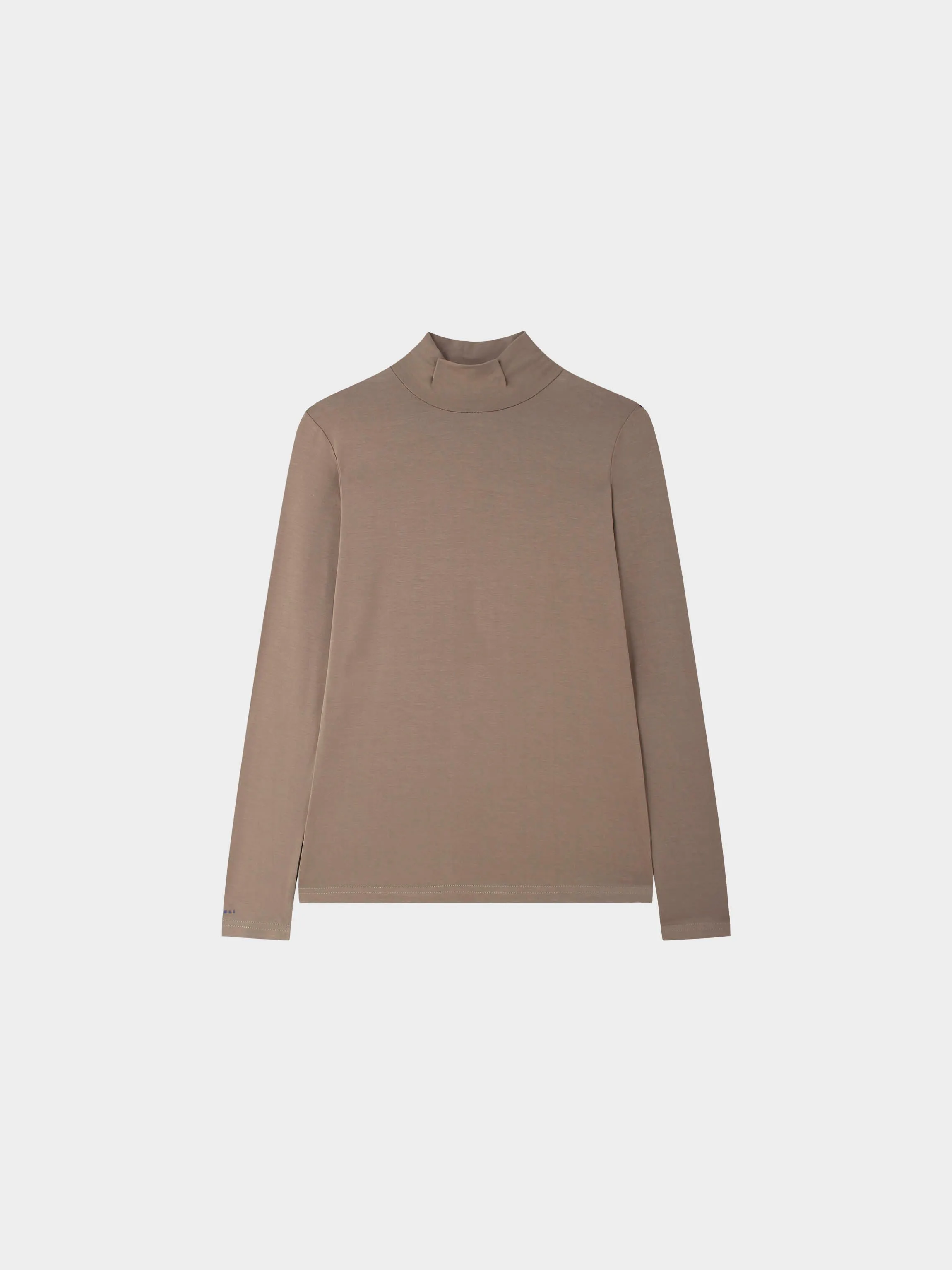 Modal Turtleneck Long Sleeve-Taupe