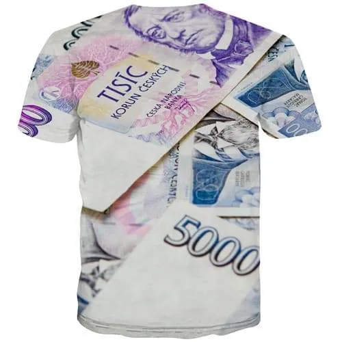 Money T shirts Men Czech Republic T-shirts Graphic Harajuku Tshirt Printed Abstract Tshirts Novelty Graffiti T shirts Funny