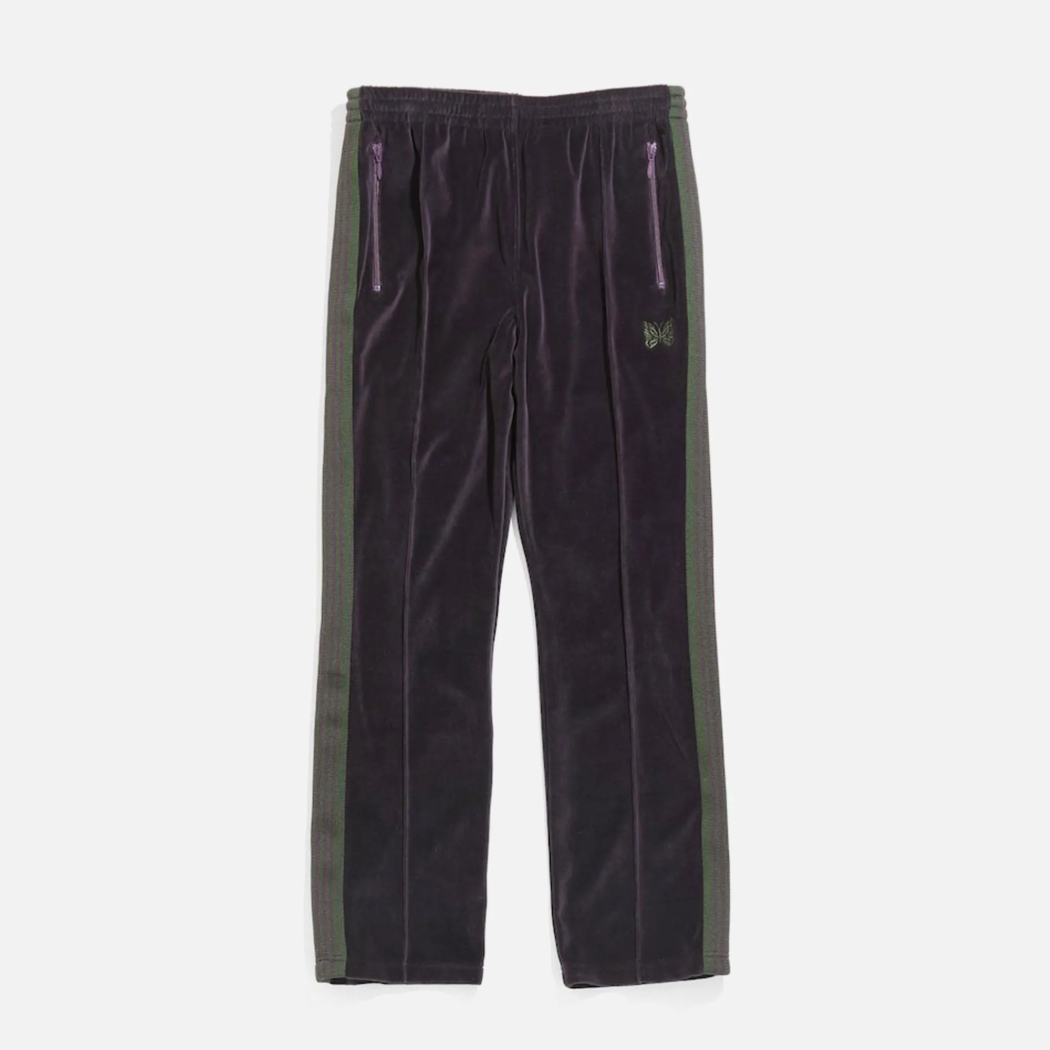 Needles Narrow Track Pant - Eggplant C/Pe Velour