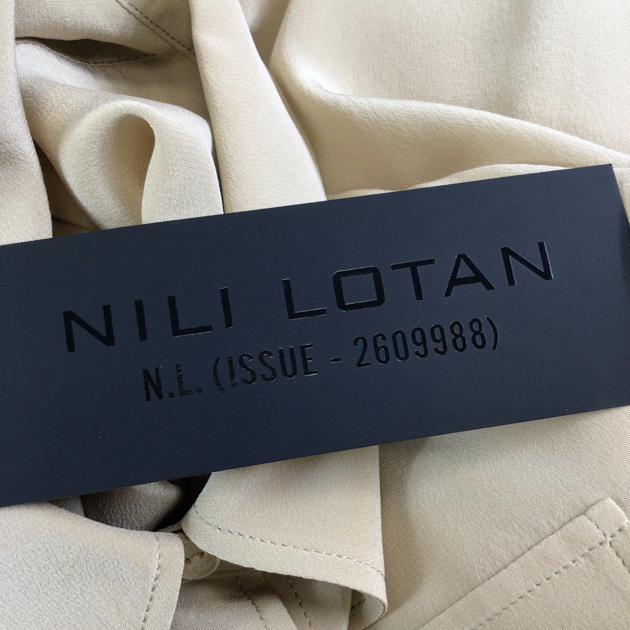 Nili Lotan Tan Ninette Silk Shirt in Honey