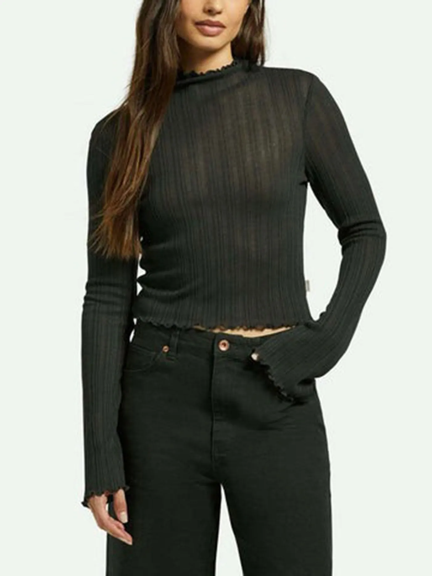 Novelty Ribbed Turtleneck Sweater