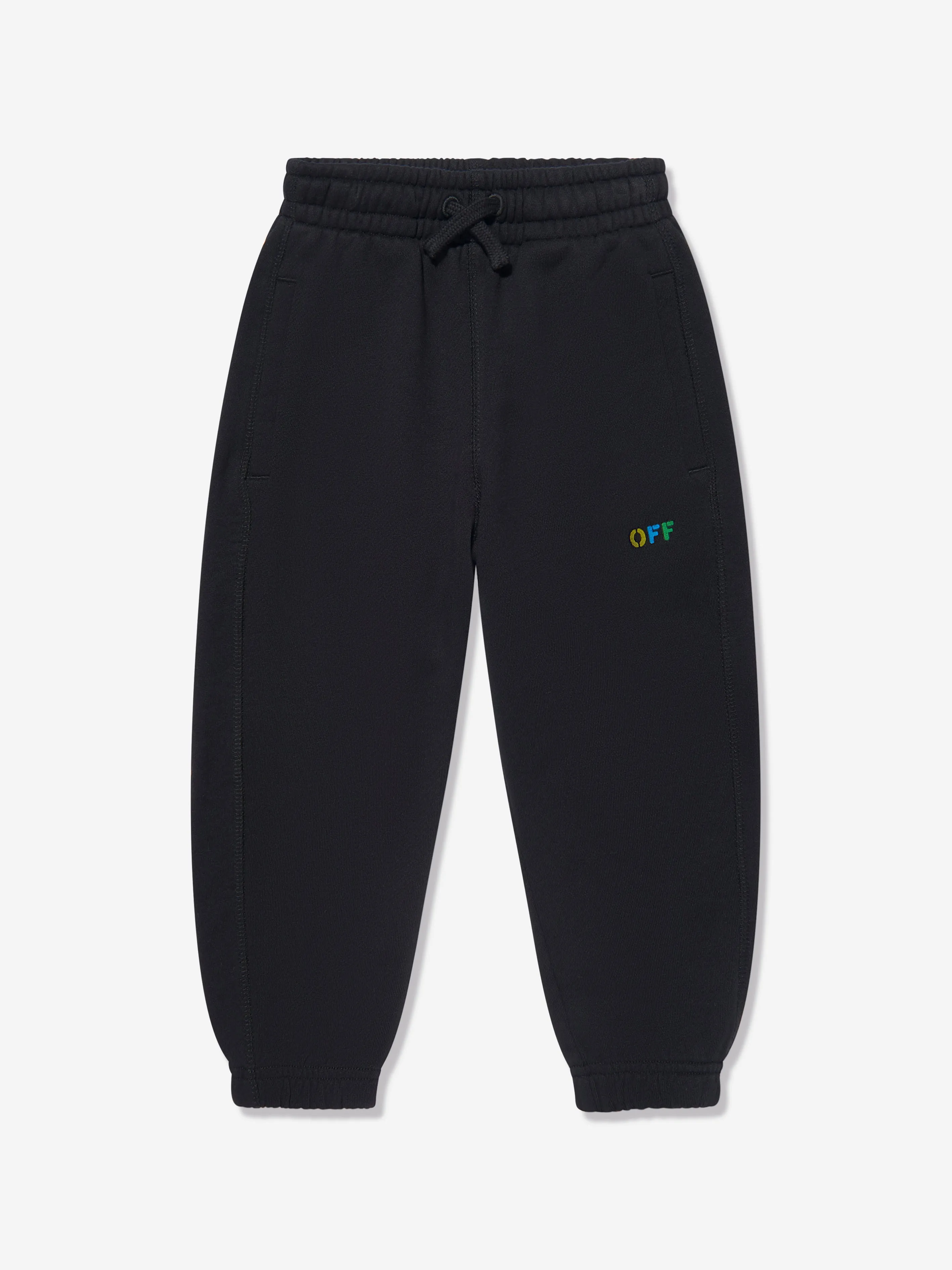 Off-White Kids Diagonal Rainbow Joggers in Black