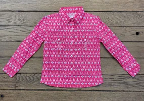 Panhandle Slim Girl's Pink Aztec Snap Up Long Sleeve Western Shirt C6S8627