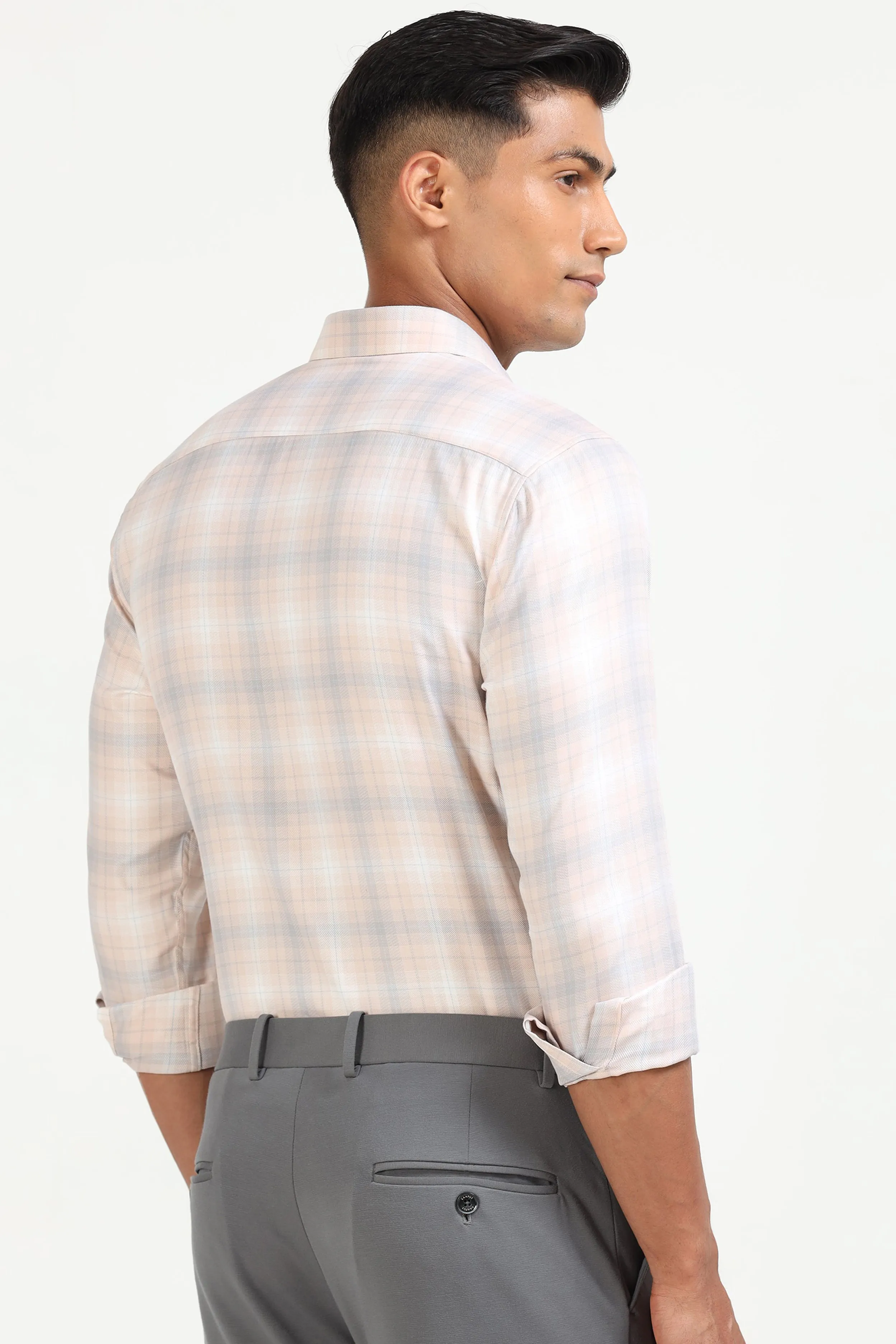 Peach Check Shirt