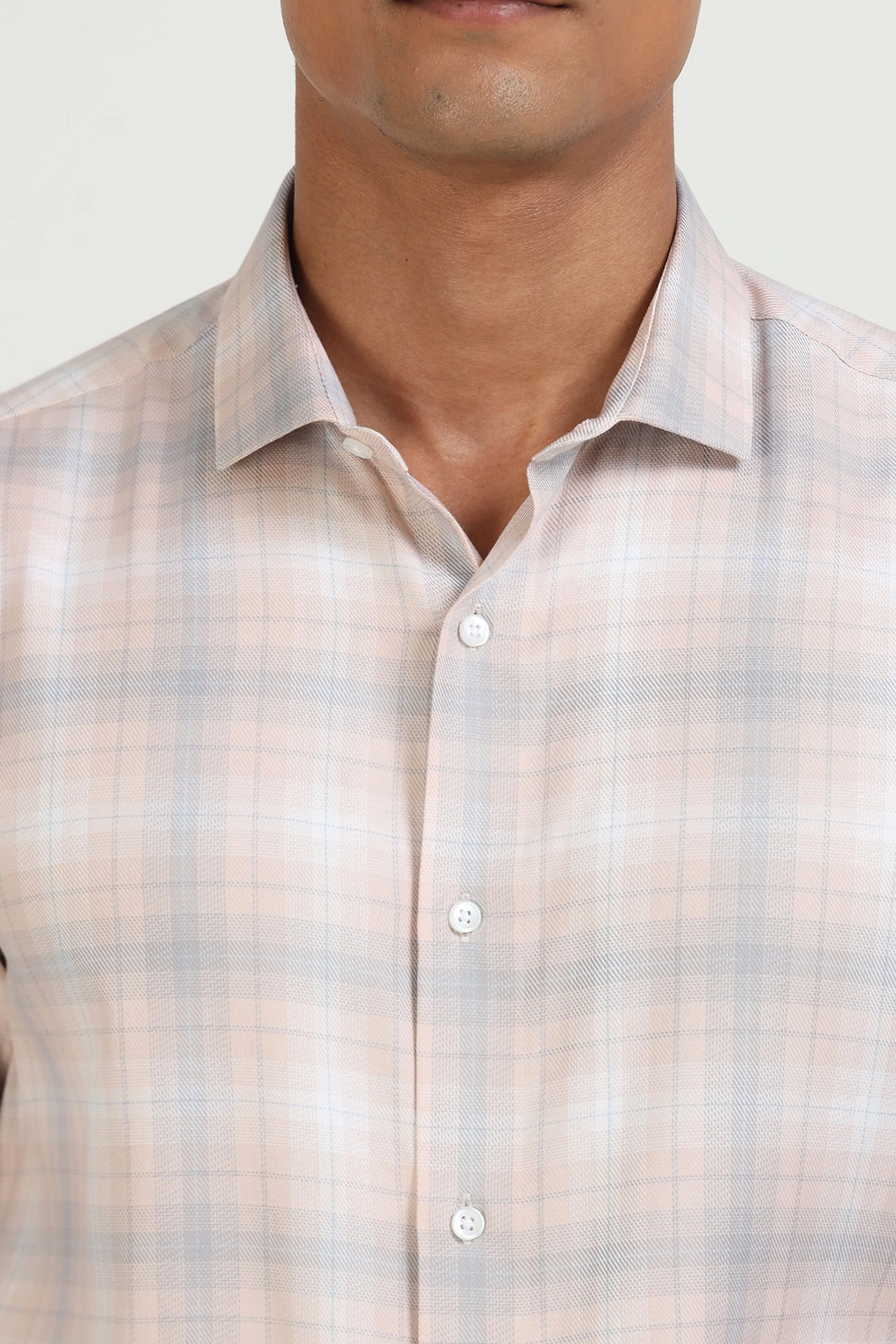 Peach Check Shirt