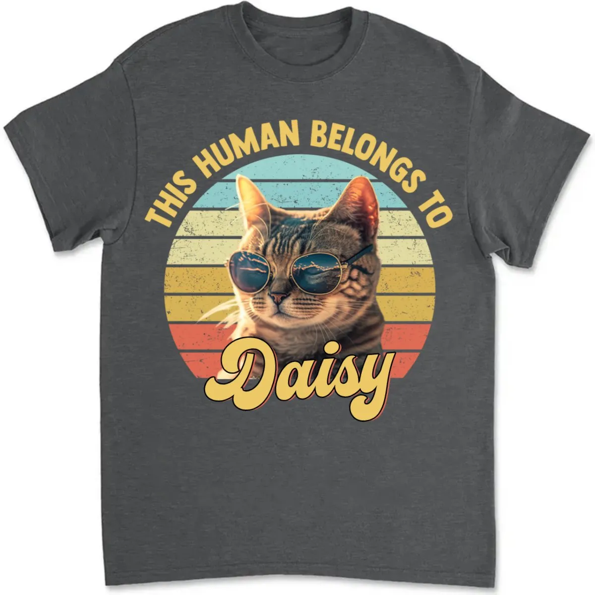 Pet Lovers - Custom Photo This Human Belongs To - Personalized Unisex T-shirt