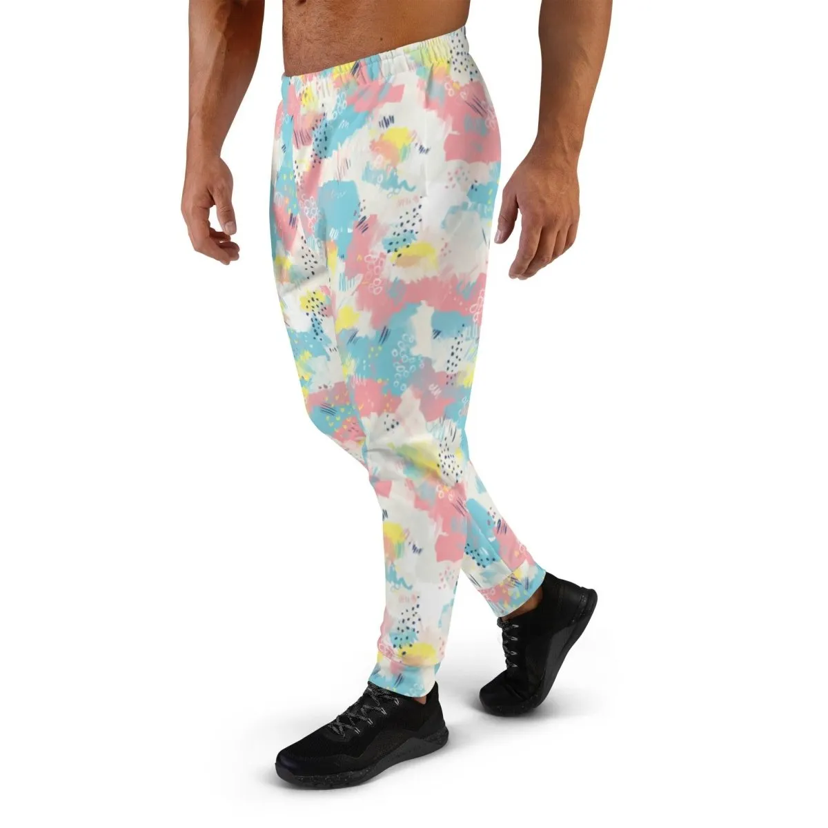 Pink and Blue Abstract Men's Street Joggers