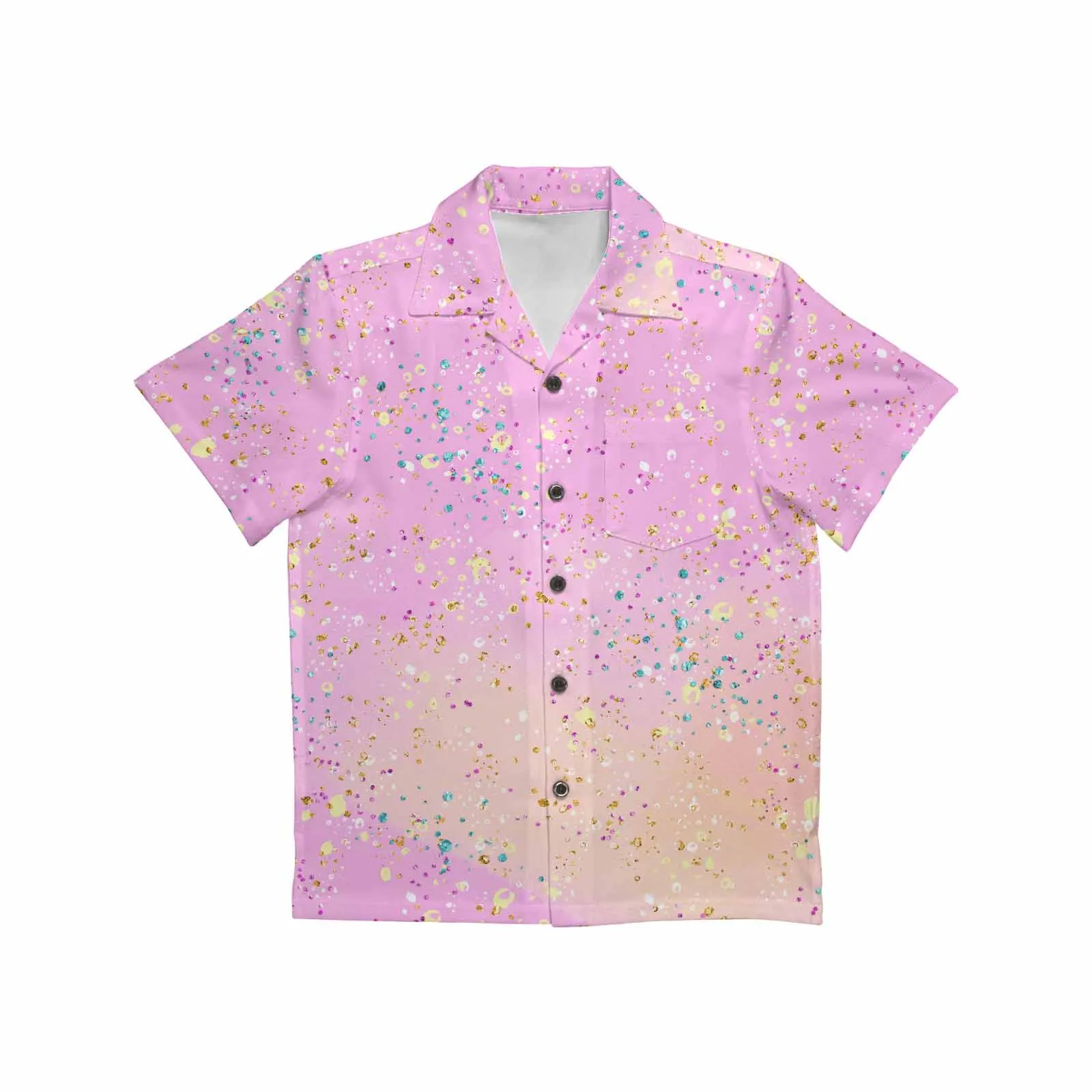 Pink Splash  Little Boys Hawaiian Shirt