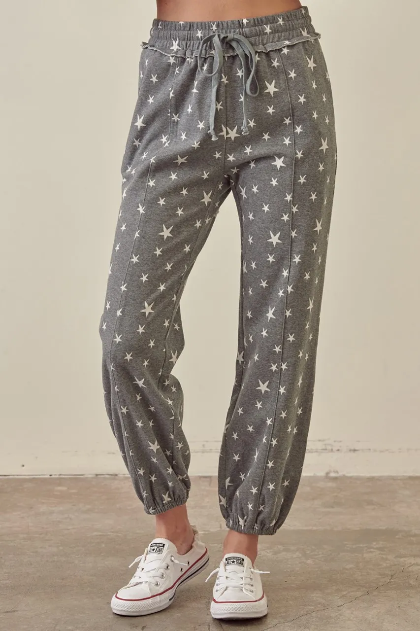 Pintuck Star Joggers