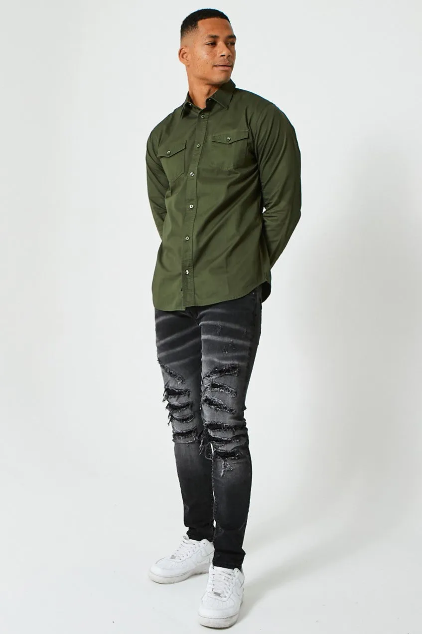 Portland Long Sleeve Shirt - Khaki