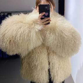 Premium Real Lamb Shearling Coat