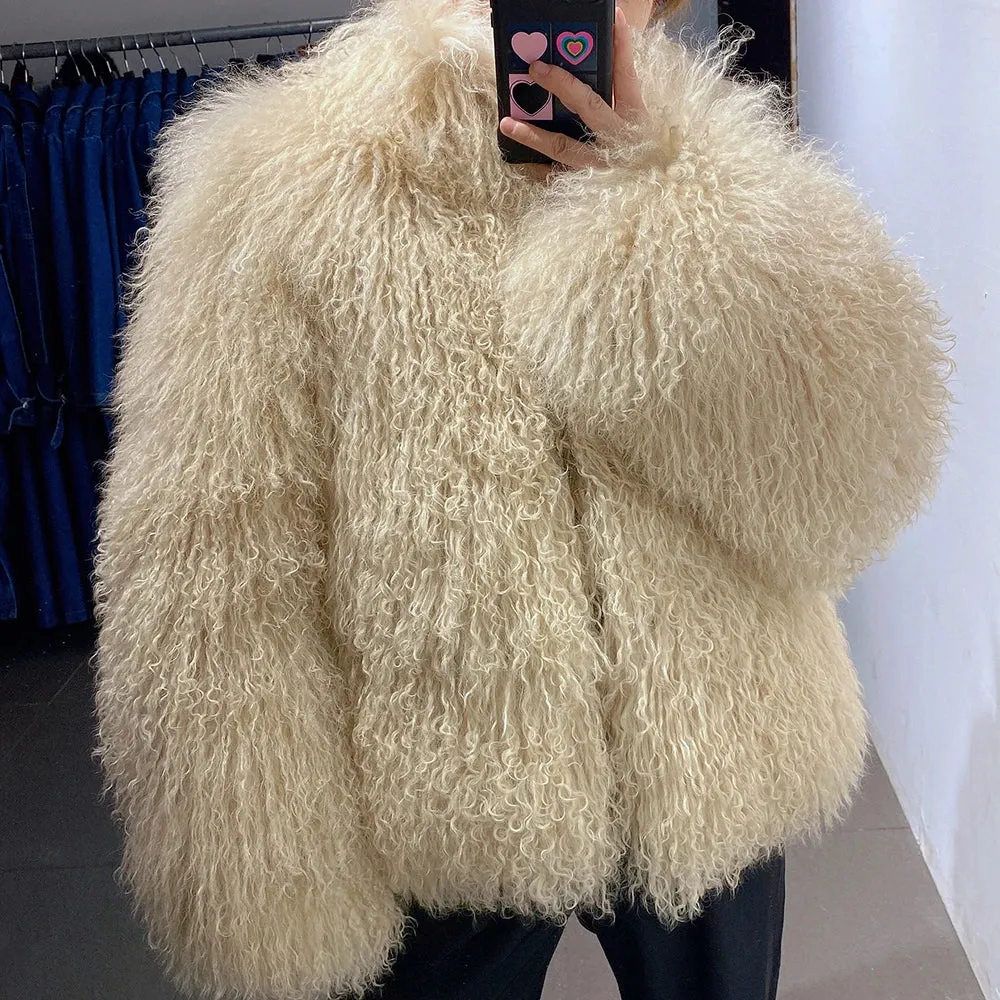 Premium Real Lamb Shearling Coat