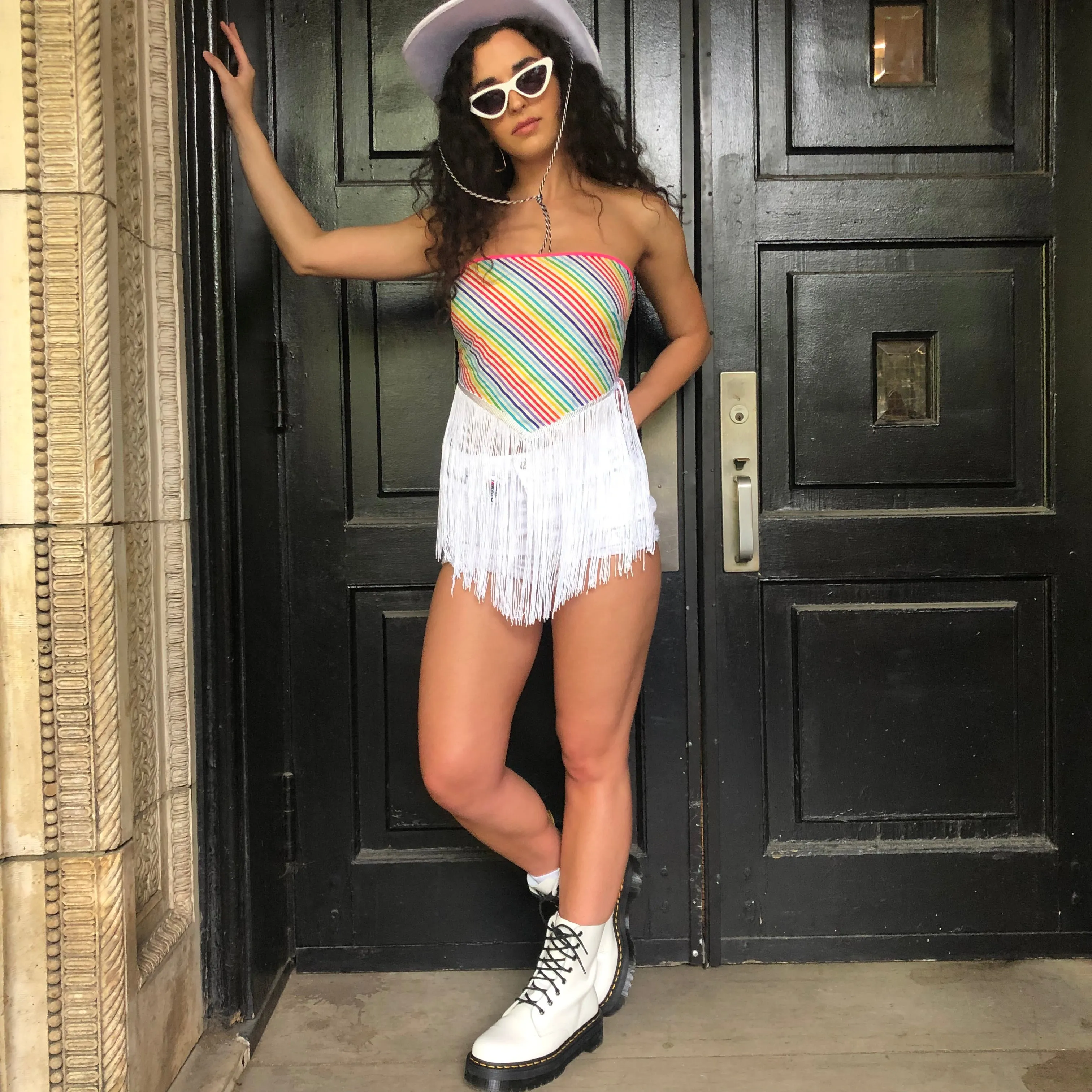 'Pride' Rainbow Crop Bandana Top