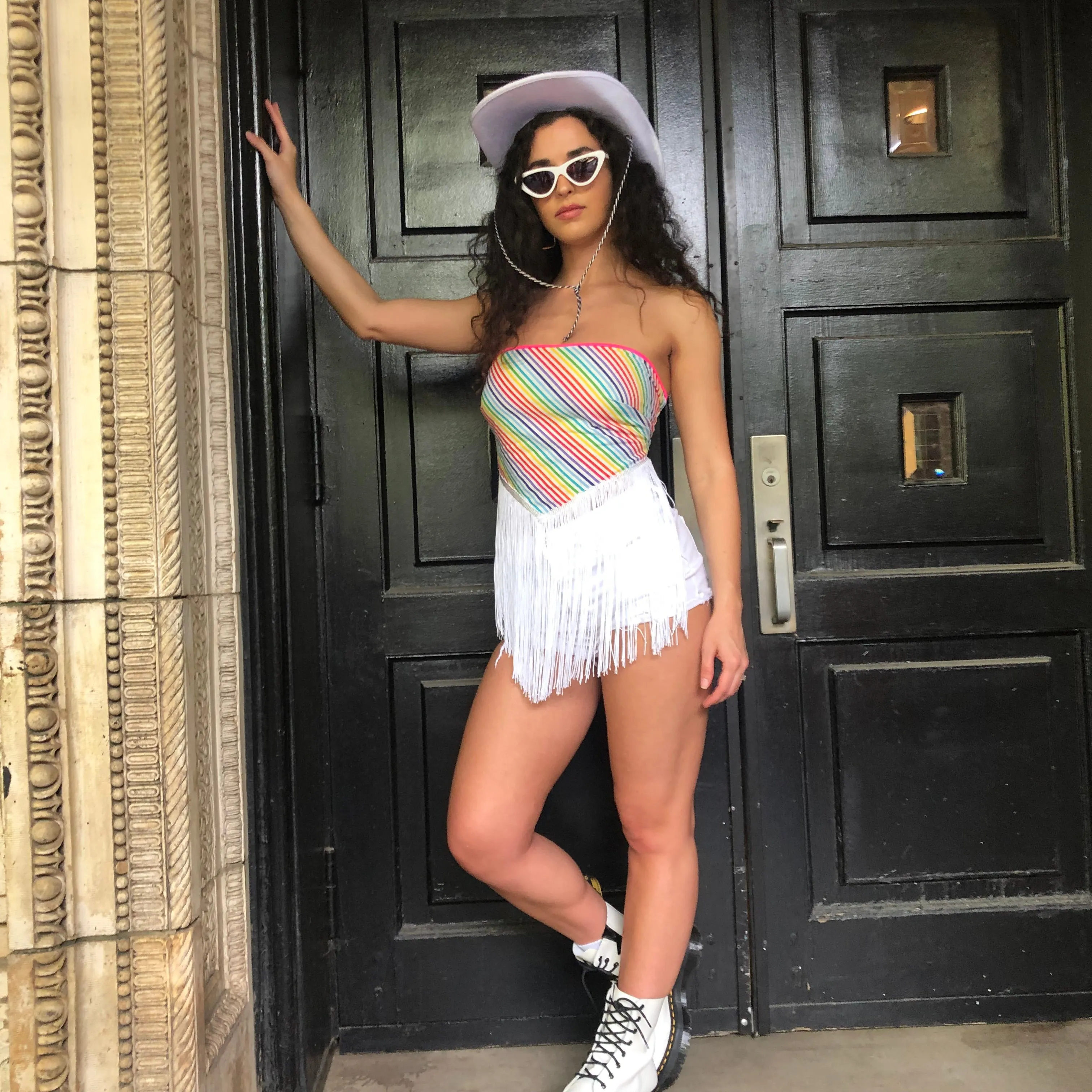 'Pride' Rainbow Crop Bandana Top