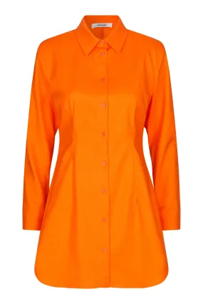 Raw Shirt Dress - Mandarin Orange