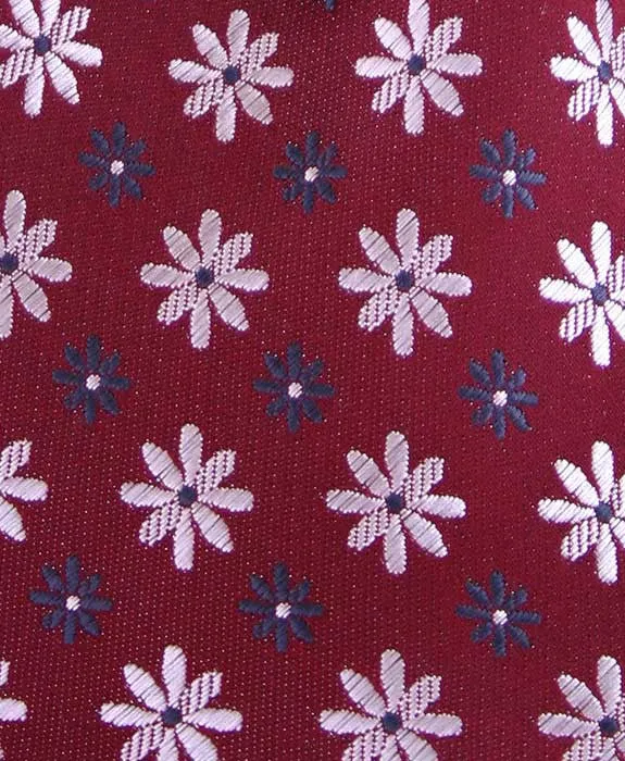 Red Daisy Flower 4" Wide Necktie