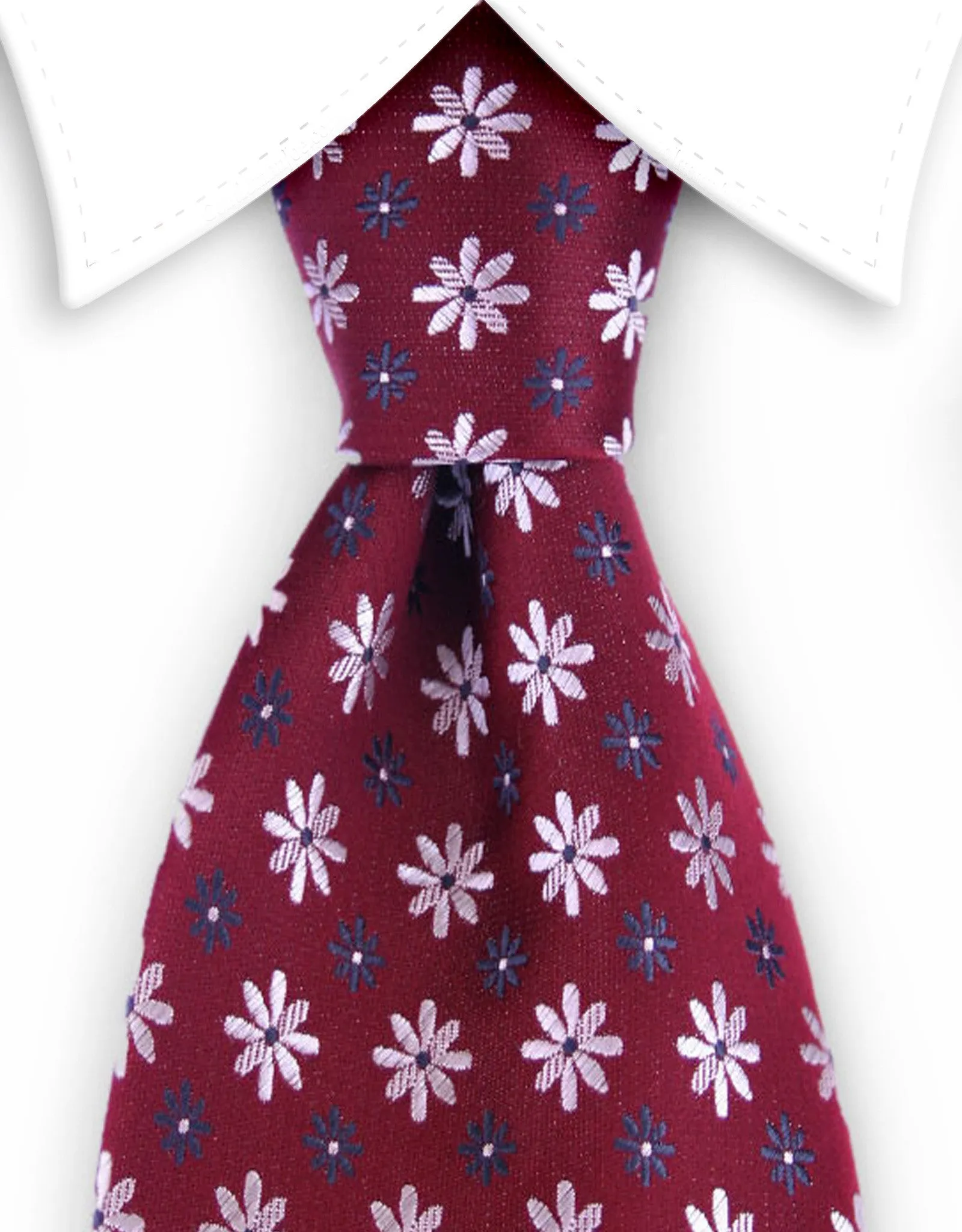 Red Daisy Flower 4" Wide Necktie