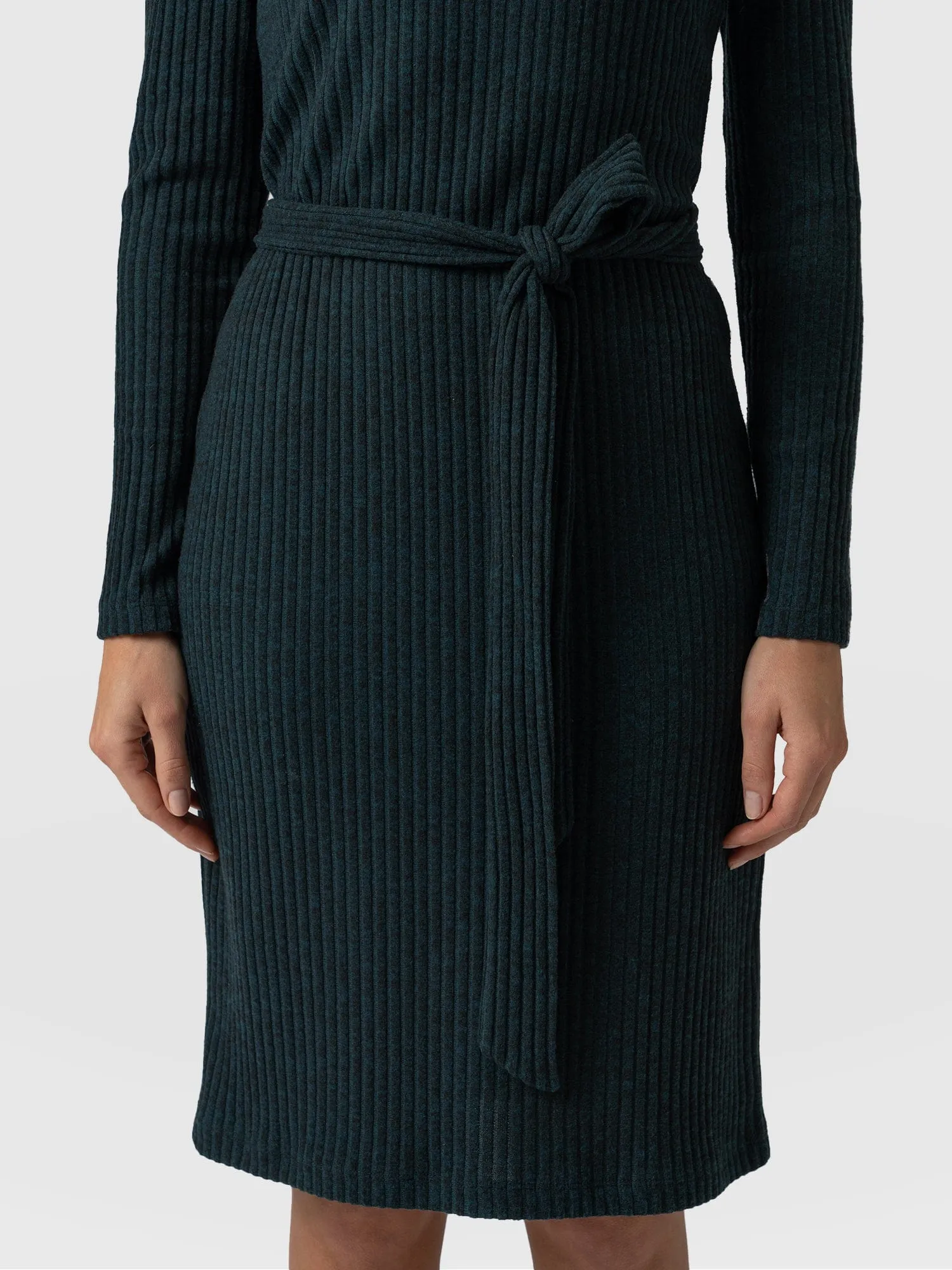 Remi Roll Neck Dress - Green