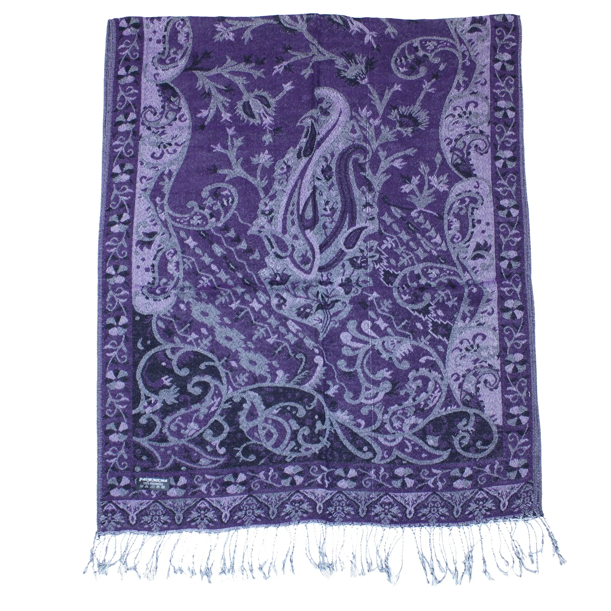 Reversible Paisley Print Pashmina with Tassels