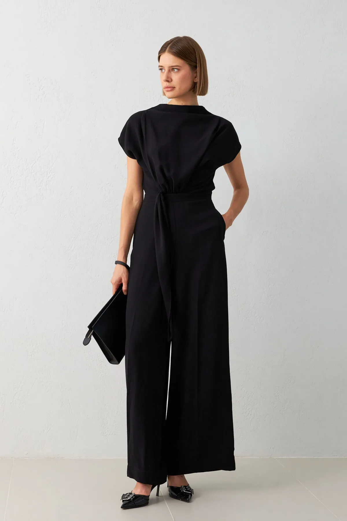 Setre Jumpsuit With Gather Detail At Waist Black