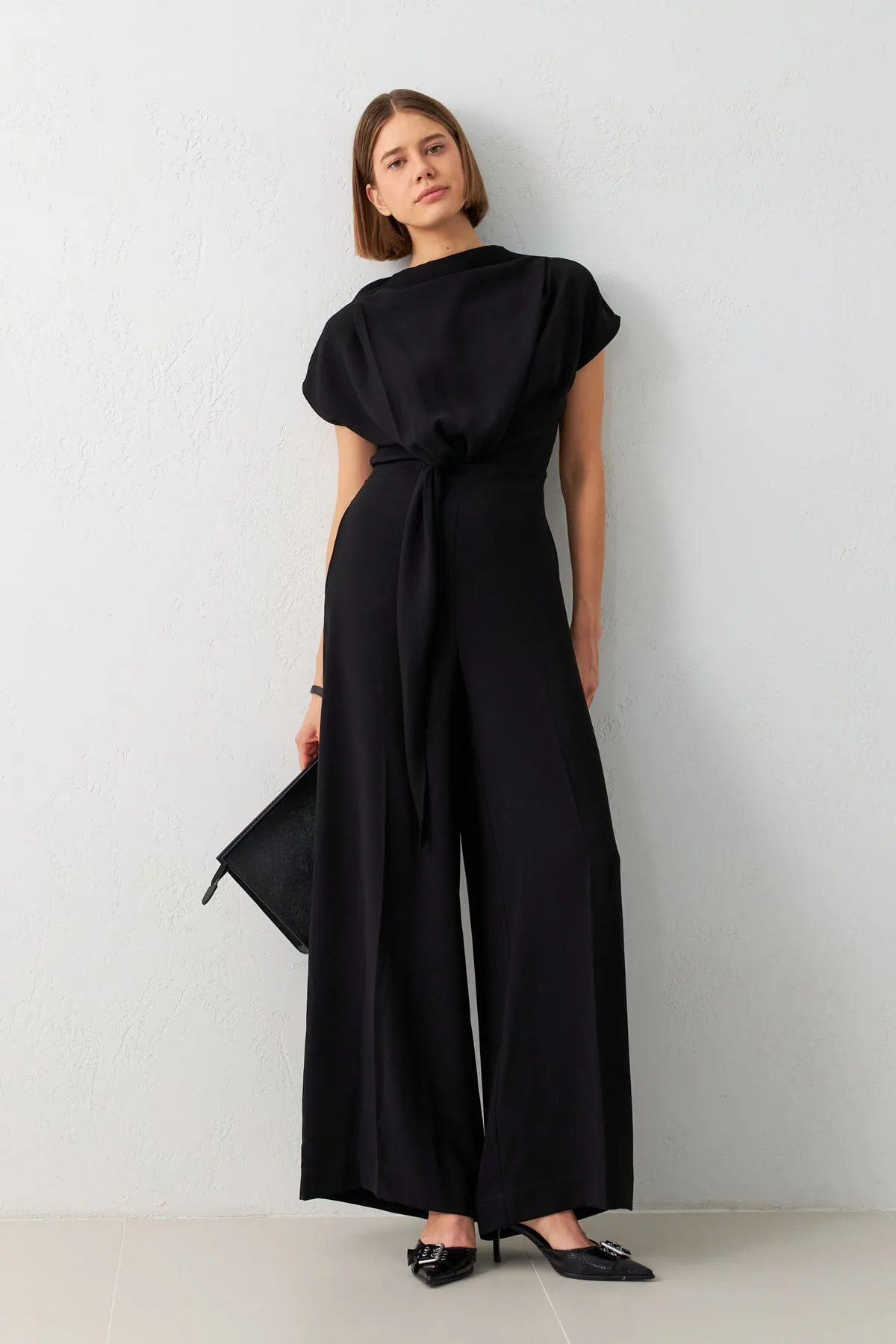 Setre Jumpsuit With Gather Detail At Waist Black