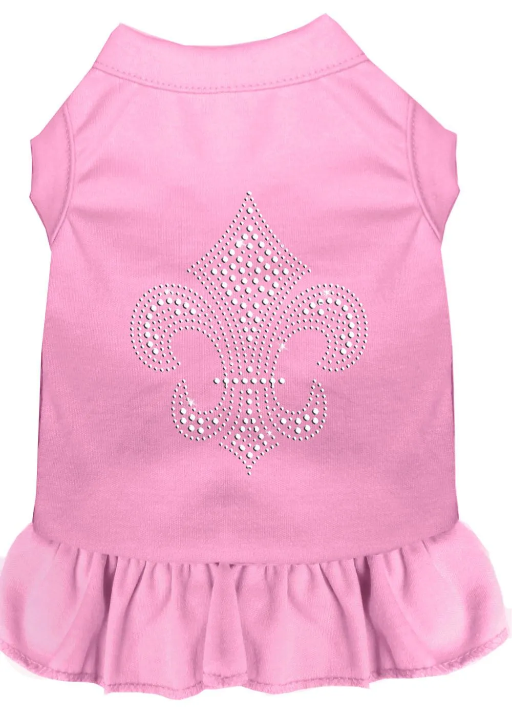 Silver Fleur De Lis Rhinestone Dress Light Pink Med (12)