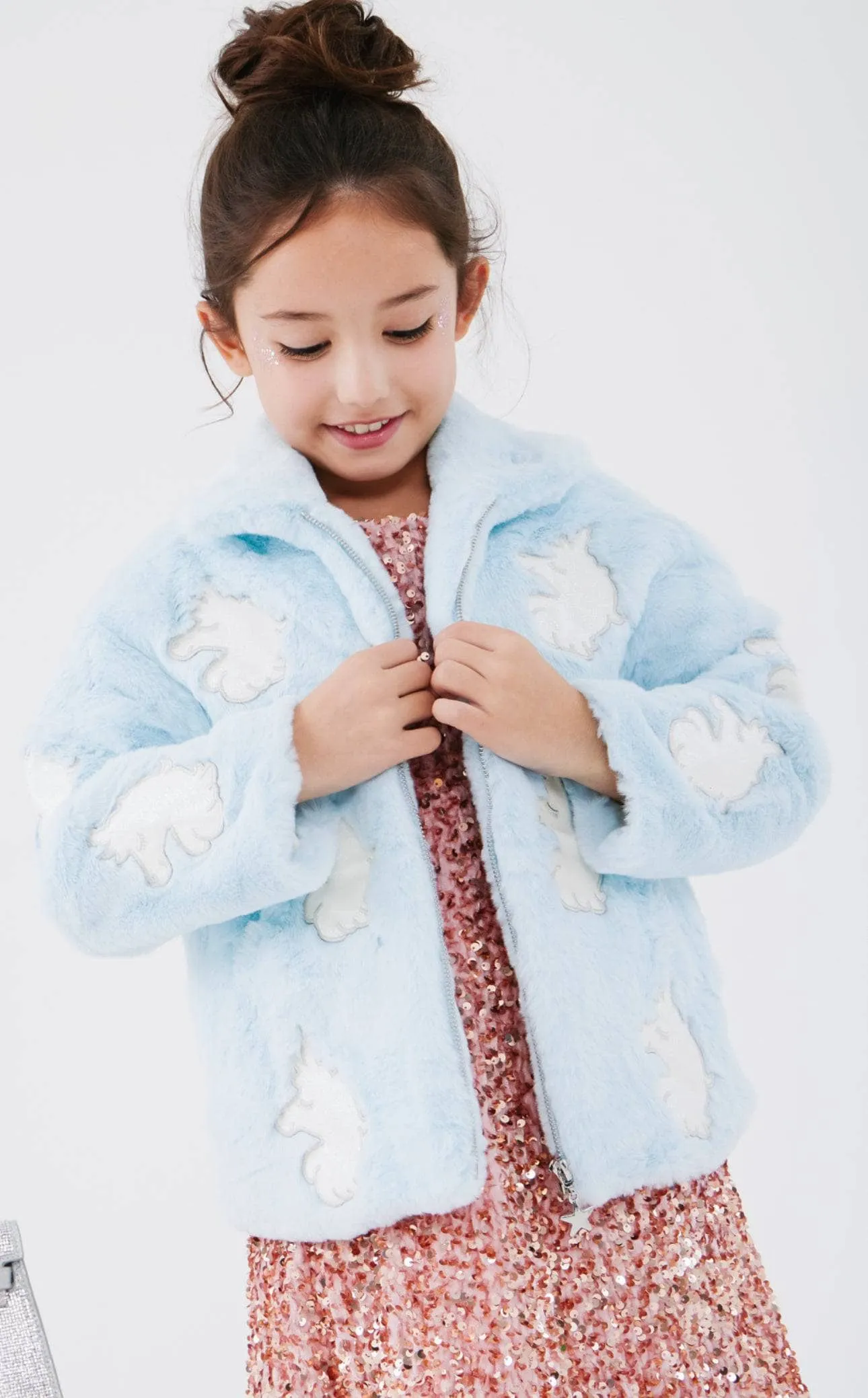 Sky Unicorn Faux Fur Coat