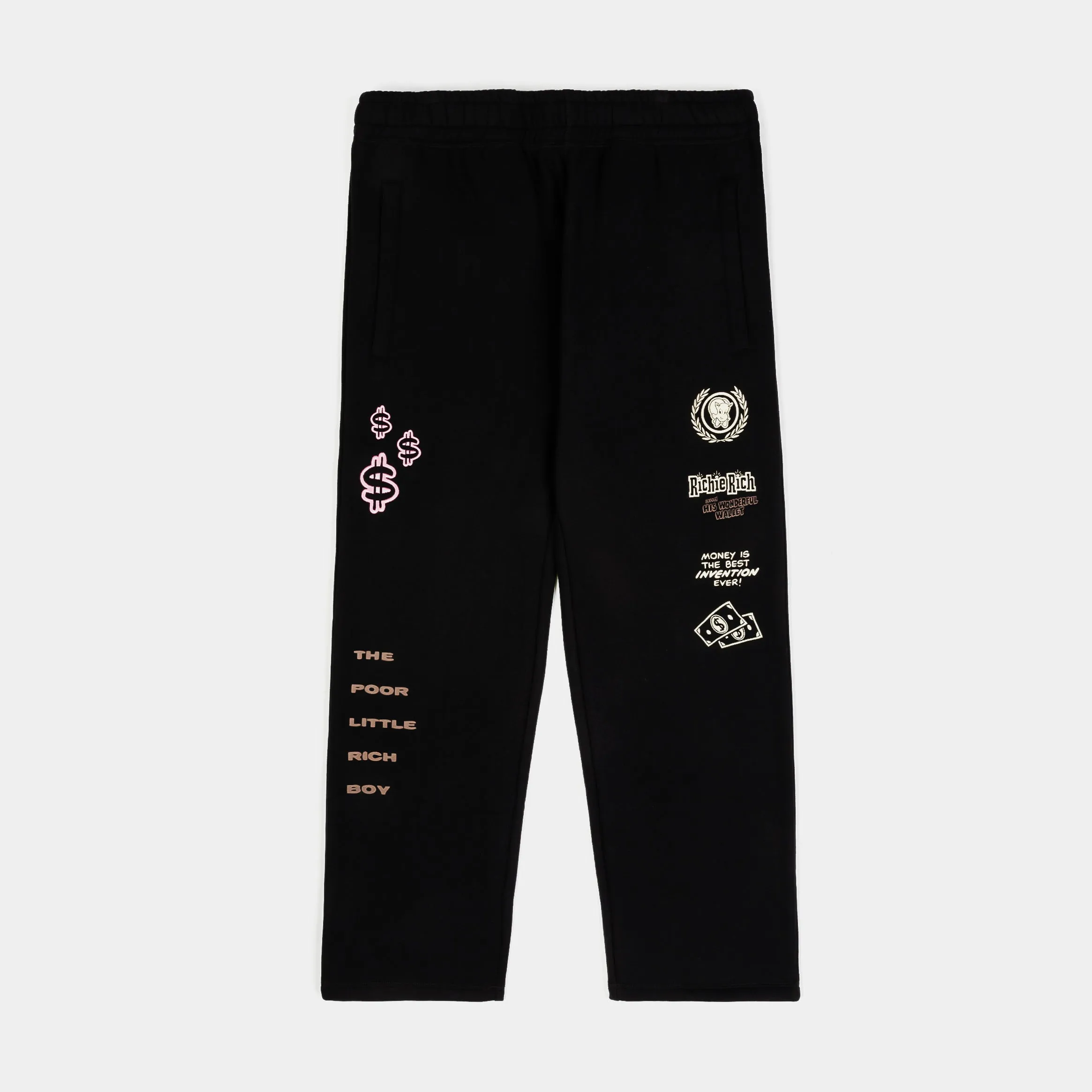 SP x Richie Rich Wonderful Wallet Joggers Mens Sweatpants (Black/Cream)