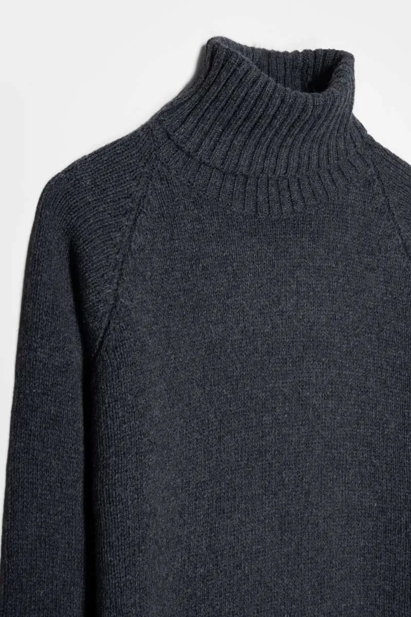 Susanna Cashmere Turtleneck Sweater Dark Grey