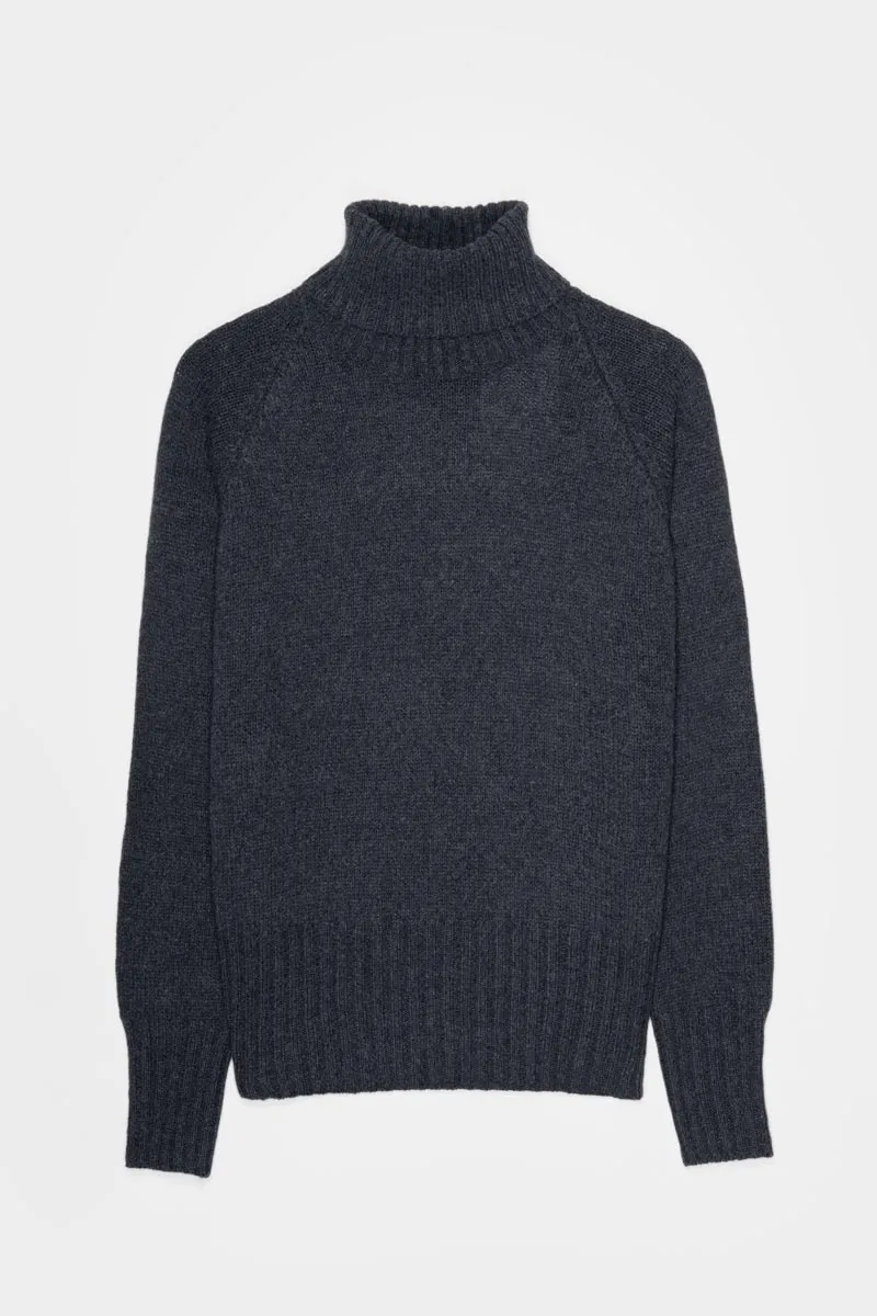 Susanna Cashmere Turtleneck Sweater Dark Grey