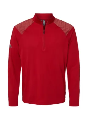 Team Power Red Adidas Shoulder Stripe Quarter-Zip Men&#x27;s A520