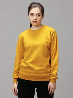 The Greenage Girl Solid Long Yellow Sweat Shirt