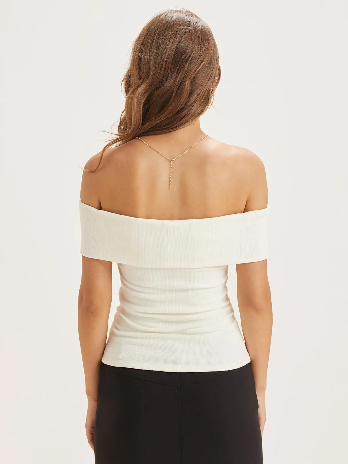 Thermal Brushed Off-The-Shoulder Brami Top