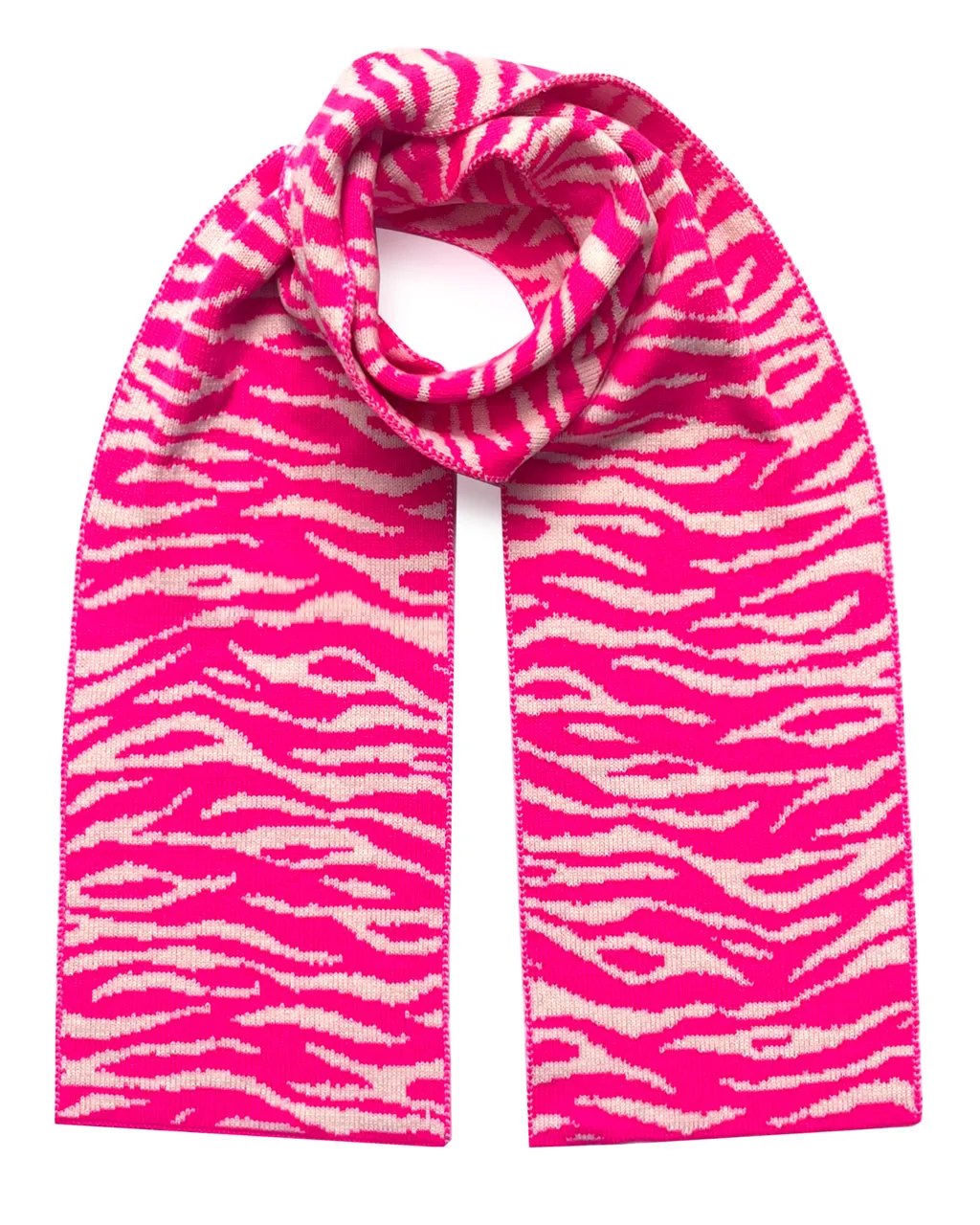 Tiger Wool & Cashmere Scarf Hot Pink