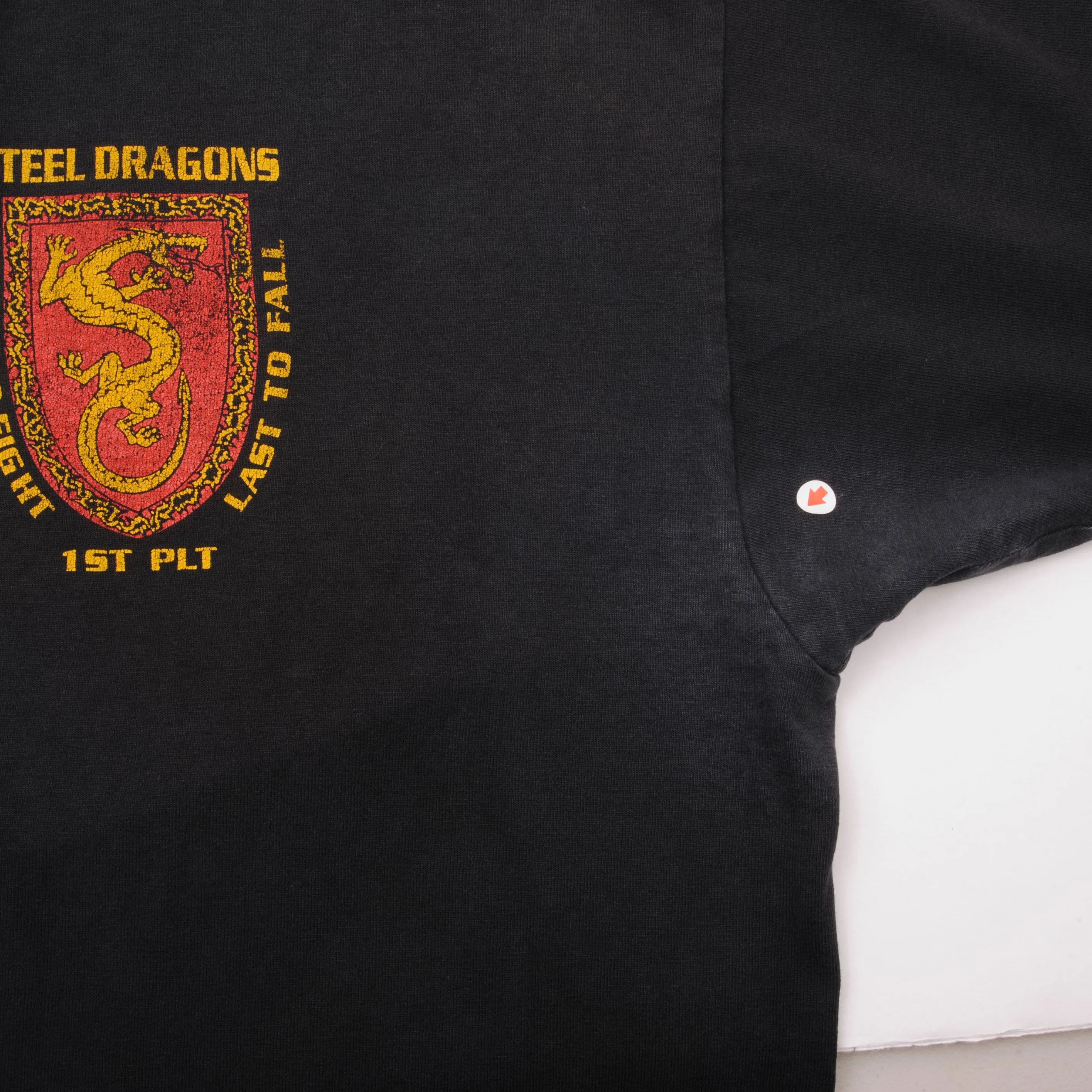 VINTAGE 1ST PLATOON STEEL DRAGONS MILITARY TEE SHIRT 1990S XL MADE IN USA