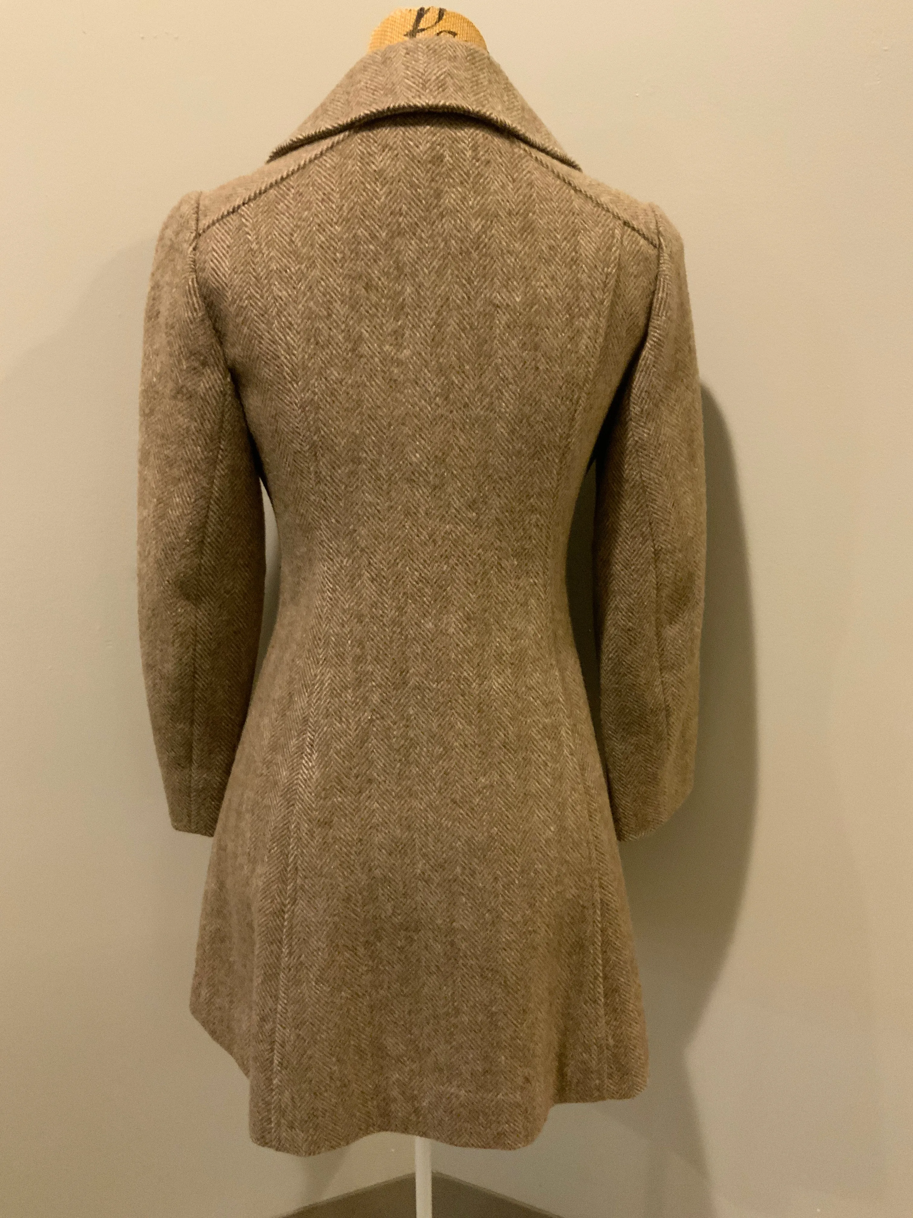 Vintage Herringbone Wool Car Coat, Made in Canada, SOLD