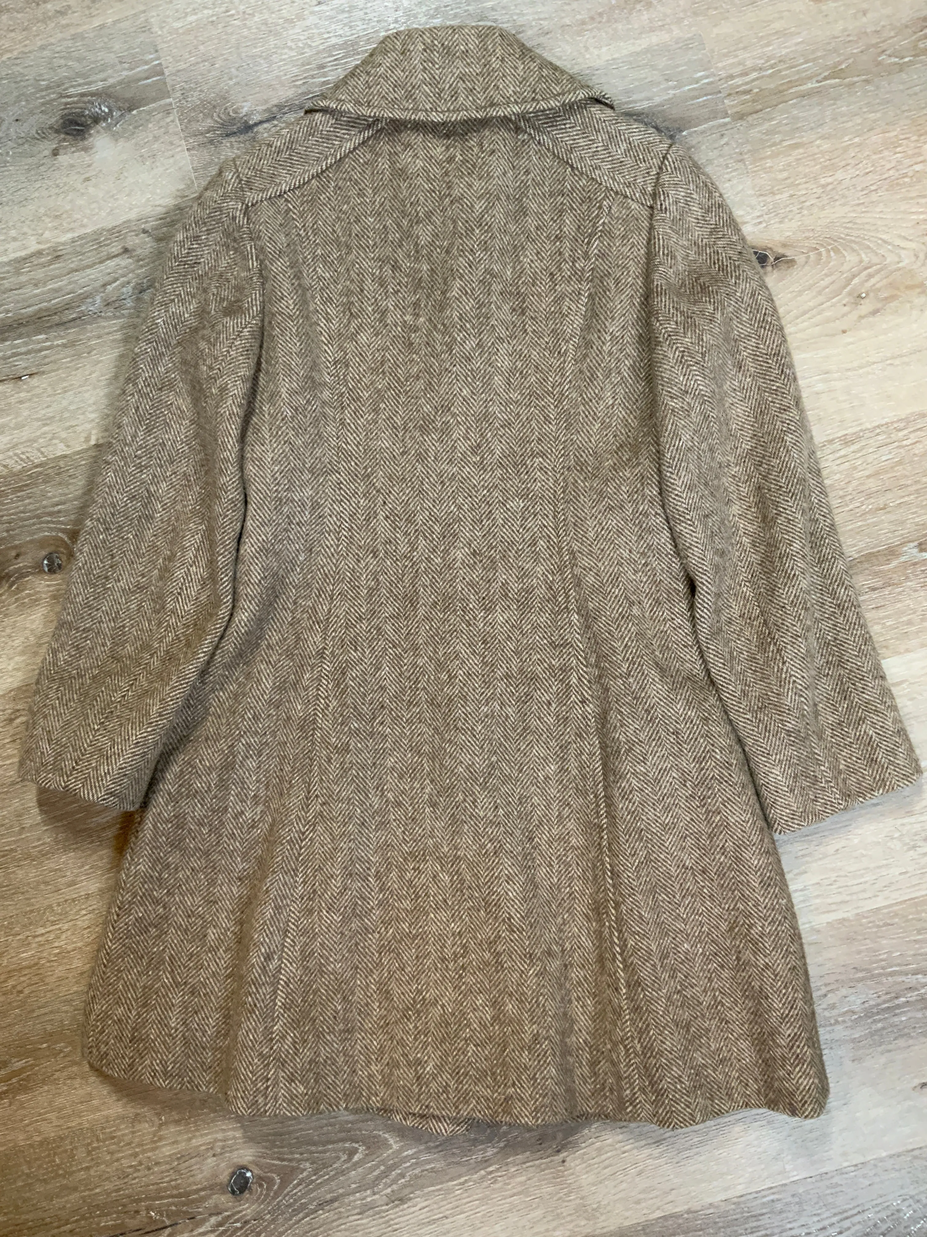 Vintage Herringbone Wool Car Coat, Made in Canada, SOLD