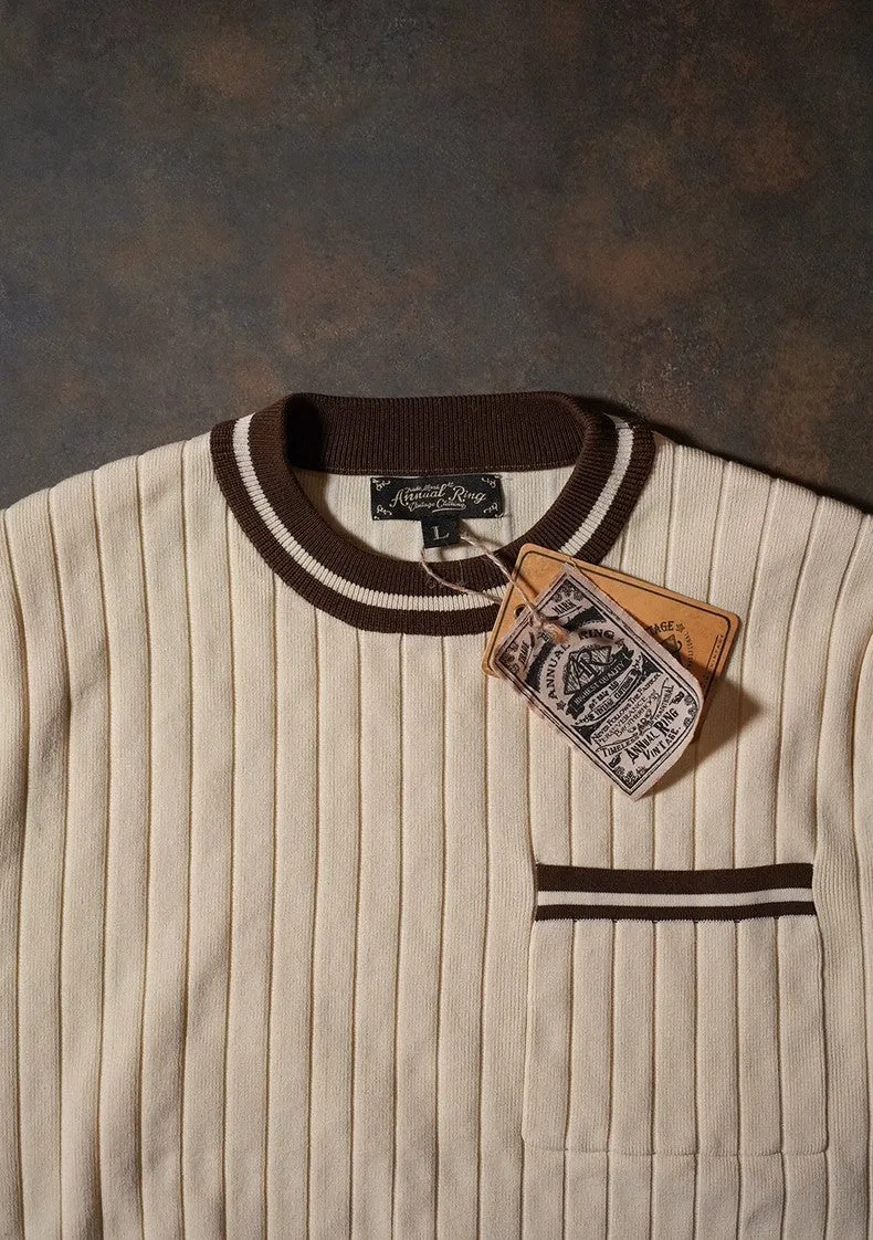 Vintage Knitted T-shirt - Chest Pocket