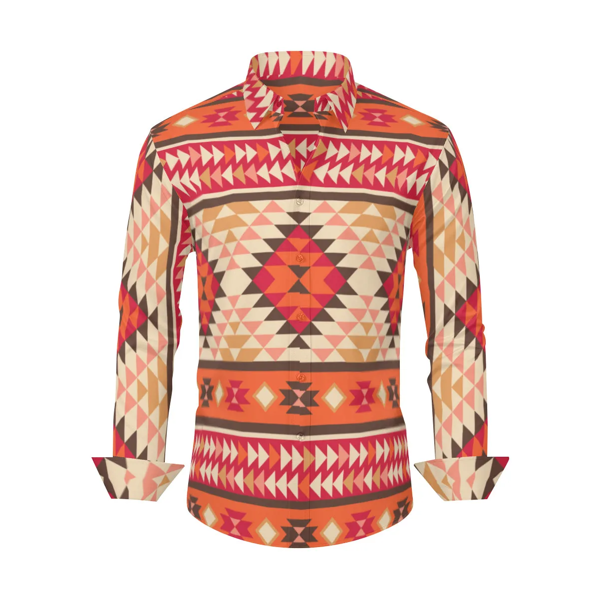 Western Shirt, Western Aztec Shirt, Aztec Graphic Shirt, Aztec patterns, Native American Shirt, Boho Shirt, Orange Bohemian Shirt