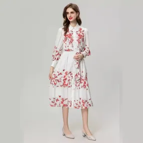 Women's Elegant Long Sleeve Shirt Dress