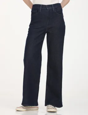 Women's Mid Rise Navy Bootcut Trousers