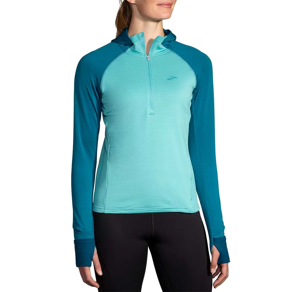 Women's Notch Thermal Hoodie 2.0 - Aqua/Moroccan Blue