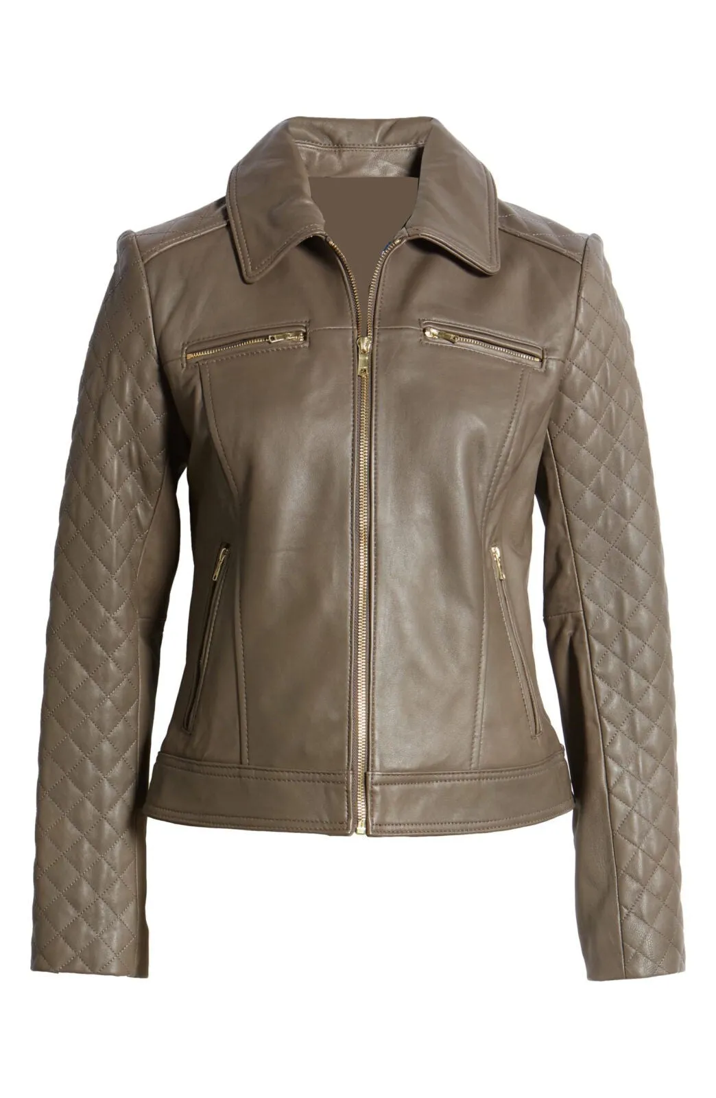 Women's Quilted Lambskin Leather Jacket