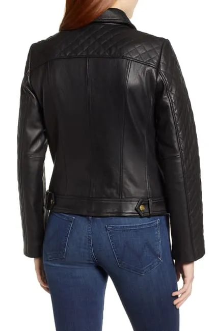 Women's Quilted Lambskin Leather Jacket