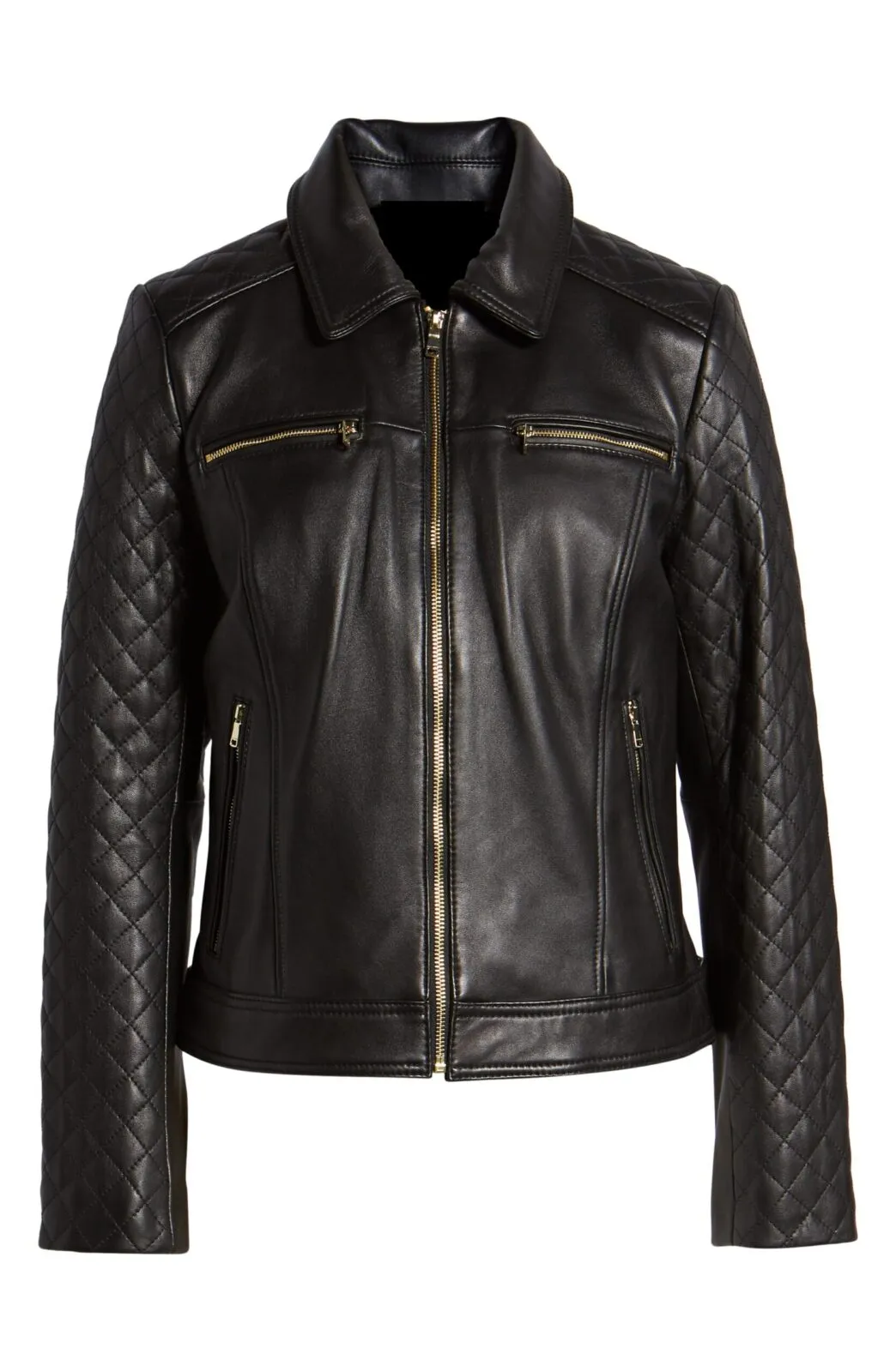 Women's Quilted Lambskin Leather Jacket